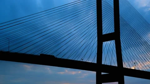 Cables Bridge Structure Road Suspension, Stock Footage 237537890