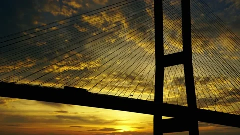 Cables Bridge Structure Road Suspension, Stock Footage 237542043