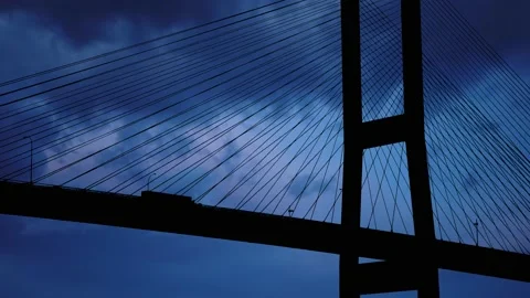 Cables Bridge Structure Road Suspension, Stock Footage 237574578
