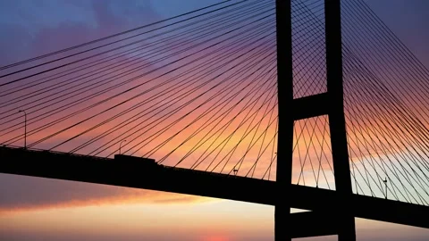 Cables Bridge Structure Road Suspension, Stock Footage 237576334