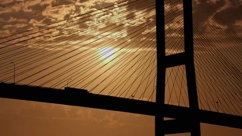 Cables Bridge Structure Road Suspension, Stock Footage 237599779