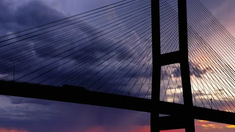 Cables Bridge Structure Road Suspension, Stock Footage 238042252