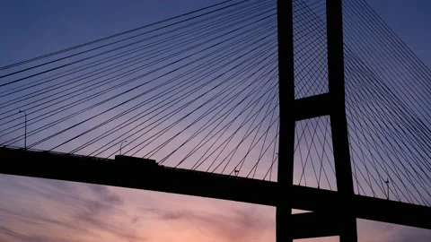 Cables Bridge Structure Road Suspension, Stock Footage 238051158