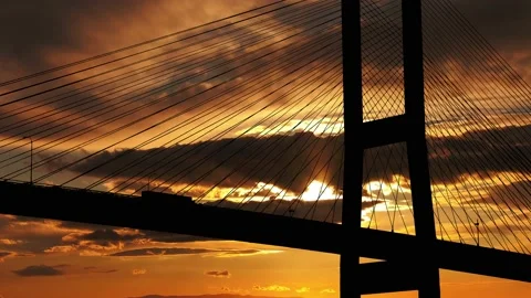 Cables Bridge Structure Road Suspension, Stock Footage 238059719