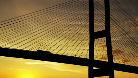 Cables Bridge Structure Road Suspension, Stock Footage 238073798