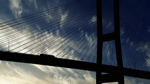 Cables Bridge Structure Road Suspension, Stock Footage 238081041
