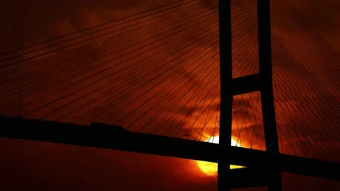Cables Bridge Structure Road Suspension, Stock Footage 238084430