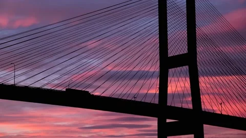 Cables Bridge Structure Road Suspension, Stock Footage 238090800