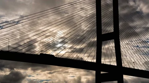 Cables Bridge Structure Road Suspension, Stock Footage 238356559