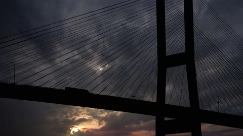 Cables Bridge Structure Road Suspension, Stock Footage 238366104