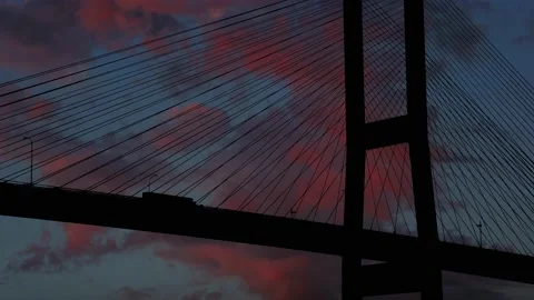 Cables Bridge Structure Road Suspension, Stock Footage 238412687
