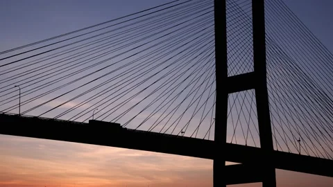 Cables Bridge Structure Road Suspension, Stock Footage 238414667