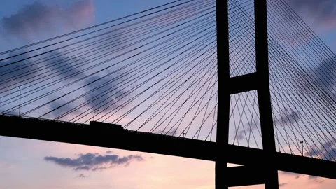 Cables Bridge Structure Road Suspension, Stock Footage 238423462