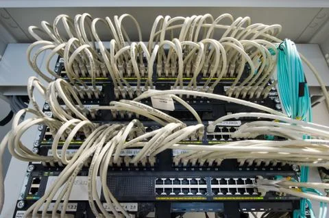 Cables on a database Stock Photos