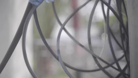 Cables Electric Power Taken Using Sony A7ii Slog2 Stock Footage 299776204