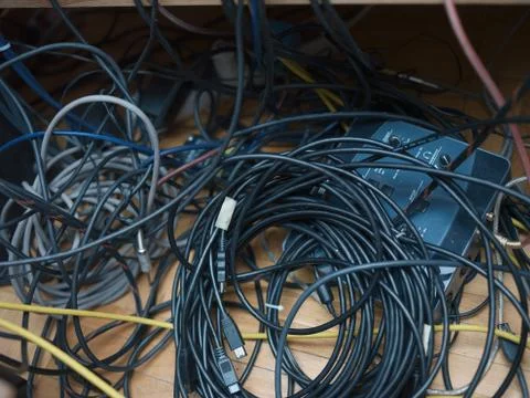 Cables in mess 写真素材