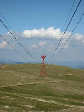 Cables on the mountains Stock Photos