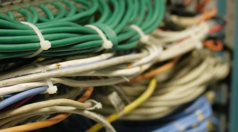 Cables in the rack 1 Stock Footage 50019523