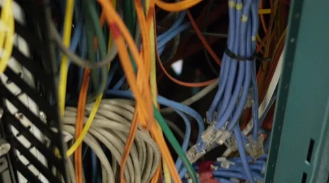 Cables in the rack 2 Stock Footage 50019808