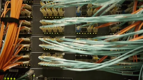 Cables in the rack 6 Stock Footage 50020078