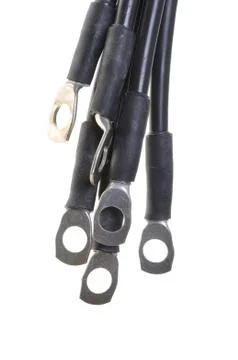 Cables with ring terminals Stock Photos