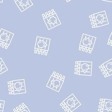 Cables for submersed pumps line vector seamless pattern Stock Illustration