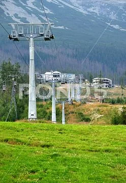Cableway and mountain Stock Photos