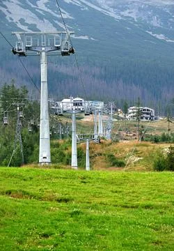 Cableway and mountain Stock Photos