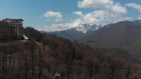 Cableway on the background of mountains in Sochi Stock Footage 116722804