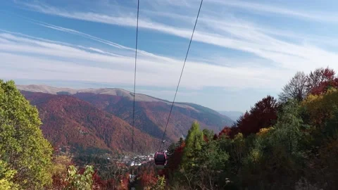 Cableway cabins 10 Stock Footage 130901430