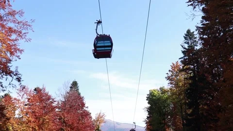 Cableway cabins . 5 Stock Footage 130901352