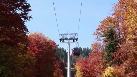 Cableway cabins . 7 Stock Footage 130901400