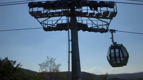 Cableway cabins (cable car cabin) Stock Footage 104814644