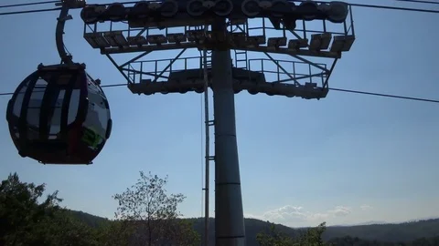 Cableway cabins (cable car cabin) Stock Footage 104814709