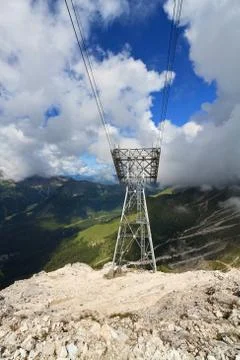 Cableway in Dolomites Stock Photos