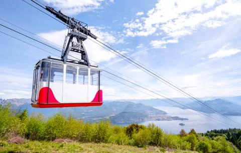 Cableway downhill closeup Stock Photos