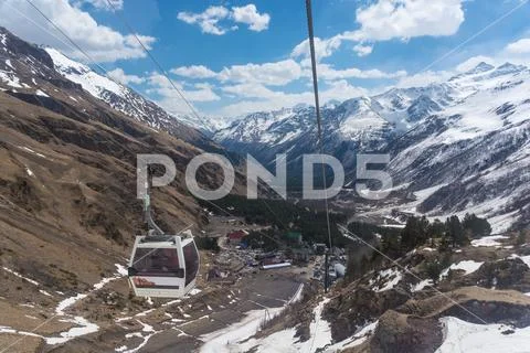 Cableway to the Elbrus Stock Photos