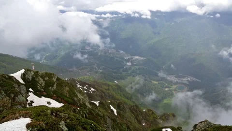 Cableway Gondola in mountains Stock Footage 69744179