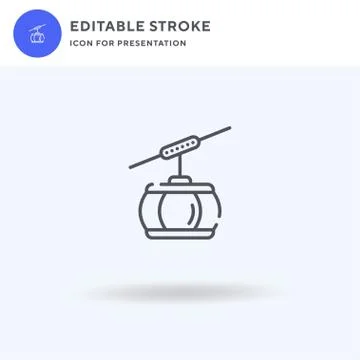 Cableway icon vector, filled flat sign, solid pictogram isolated on white, lo イラスト素材
