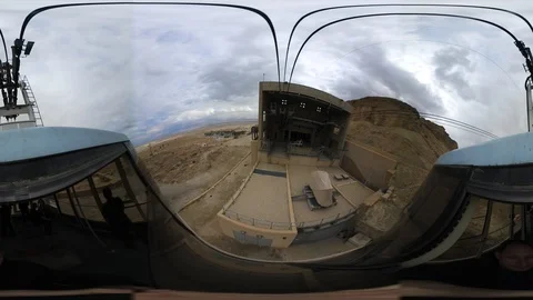 Cableway Masada, Israel VR360 Stock Footage 128953899