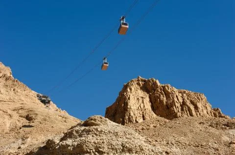 Cableway at Masada. Stock Photos