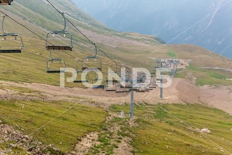 The cableway to Medeu Stock Photos