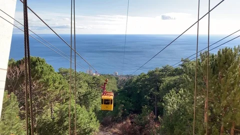 Cableway on Mount Ai Petri. Stock Footage 122200903