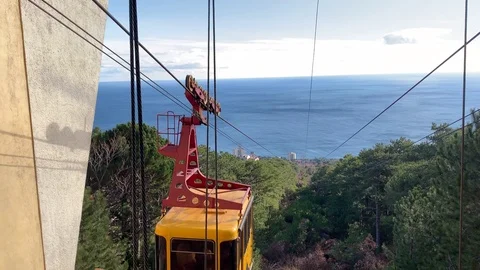Cableway on Mount Ai Petri. Stock Footage 122200916