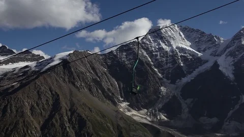 Cableway in the mountains Stock Footage 72228576