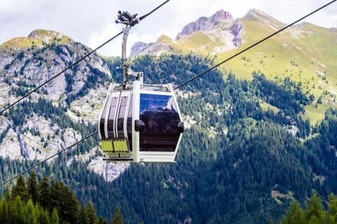 Cableway in the mountains Stock Photos