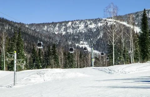 Cableway in the mountains Foto stock