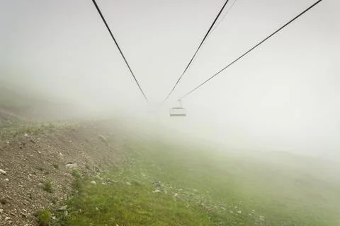 Cableway in the mountains Stock Photos
