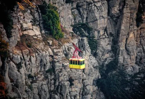 Cableway in the mountains Stock Photos