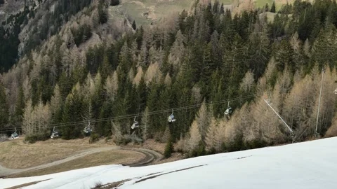Cableway in the mountains.Empty stopped funicular Video stock 239892183